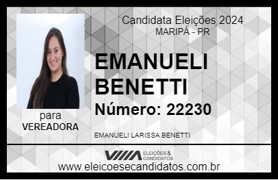 Candidato EMANUELI BENETTI 2024 - MARIPÁ - Eleições