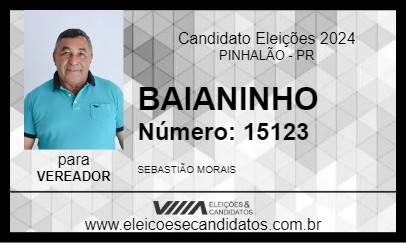 Candidato BAIANINHO 2024 - PINHALÃO - Eleições