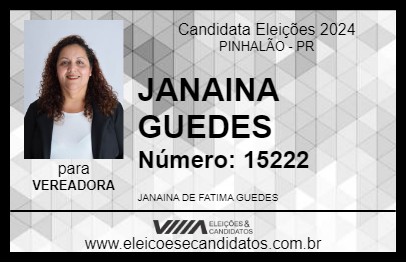 Candidato JANAINA GUEDES 2024 - PINHALÃO - Eleições