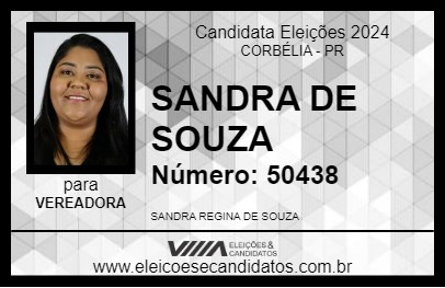 Candidato SANDRA DE SOUZA 2024 - CORBÉLIA - Eleições