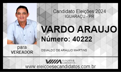 Candidato VARDO ARAUJO 2024 - IGUARAÇU - Eleições