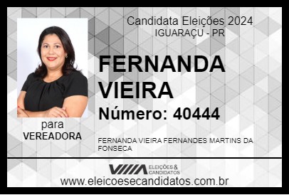 Candidato FERNANDA VIEIRA 2024 - IGUARAÇU - Eleições