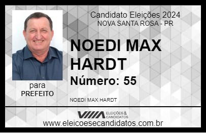 Candidato NOEDI MAX HARDT 2024 - NOVA SANTA ROSA - Eleições