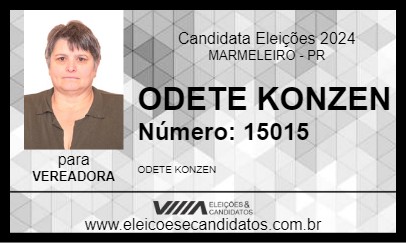 Candidato ODETE KONZEN 2024 - MARMELEIRO - Eleições