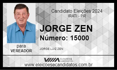 Candidato JORGE ZEN 2024 - IRATI - Eleições