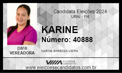 Candidato KARINE 2024 - URAÍ - Eleições