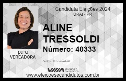 Candidato ALINE TRESSOLDI 2024 - URAÍ - Eleições