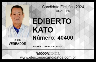 Candidato EDIBERTO KATO 2024 - URAÍ - Eleições