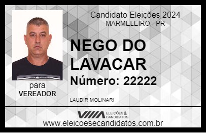 Candidato NEGO DO LAVACAR 2024 - MARMELEIRO - Eleições