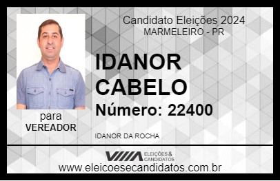 Candidato IDANOR CABELO 2024 - MARMELEIRO - Eleições