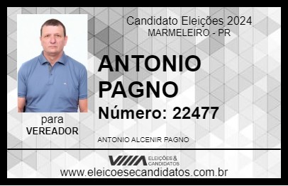 Candidato ANTONIO PAGNO 2024 - MARMELEIRO - Eleições