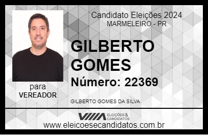 Candidato GILBERTO GOMES 2024 - MARMELEIRO - Eleições