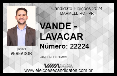 Candidato VANDE - LAVACAR 2024 - MARMELEIRO - Eleições