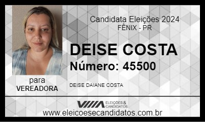 Candidato DEISE COSTA 2024 - FÊNIX - Eleições