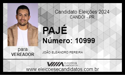 Candidato PAJÉ 2024 - CANDÓI - Eleições