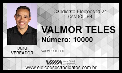 Candidato VALMOR TELES 2024 - CANDÓI - Eleições