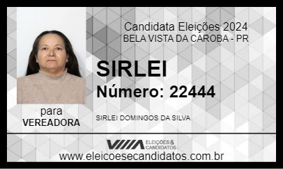 Candidato SIRLEI 2024 - BELA VISTA DA CAROBA - Eleições