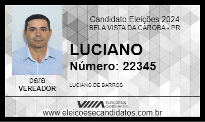 Candidato LUCIANO 2024 - BELA VISTA DA CAROBA - Eleições