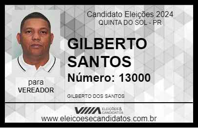 Candidato GILBERTO SANTOS 2024 - QUINTA DO SOL - Eleições