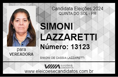 Candidato SIMONI LAZZARETTI 2024 - QUINTA DO SOL - Eleições