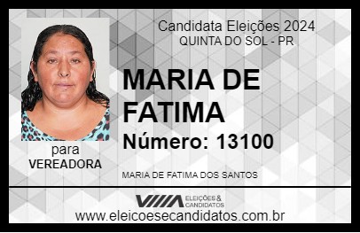 Candidato MARIA DE FATIMA 2024 - QUINTA DO SOL - Eleições