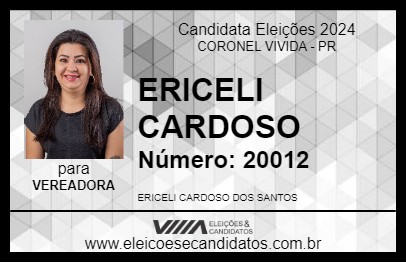 Candidato ERICELI CARDOSO 2024 - CORONEL VIVIDA - Eleições