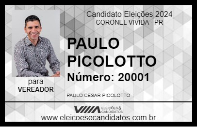 Candidato PAULO PICOLOTTO 2024 - CORONEL VIVIDA - Eleições