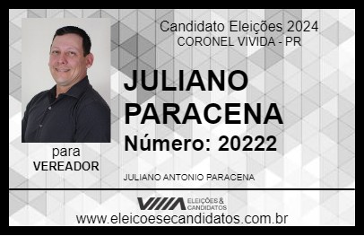 Candidato JULIANO PARACENA 2024 - CORONEL VIVIDA - Eleições