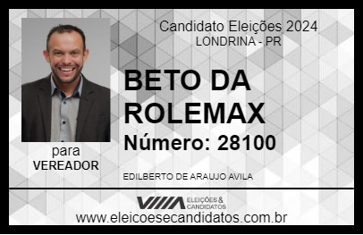 Candidato BETO DA ROLEMAX 2024 - LONDRINA - Eleições