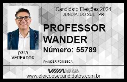 Candidato PROFESSOR WANDER 2024 - JUNDIAÍ DO SUL - Eleições