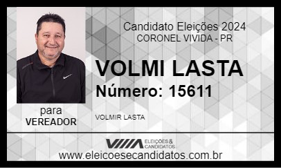 Candidato VOLMI LASTA 2024 - CORONEL VIVIDA - Eleições