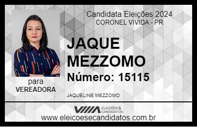 Candidato JAQUE MEZZOMO 2024 - CORONEL VIVIDA - Eleições