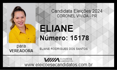 Candidato ELIANE 2024 - CORONEL VIVIDA - Eleições