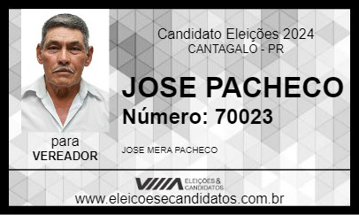 Candidato JOSE PACHECO 2024 - CANTAGALO - Eleições