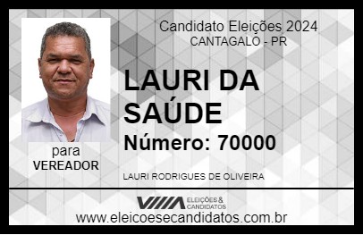 Candidato LAURI DA SAÚDE 2024 - CANTAGALO - Eleições