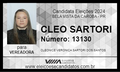 Candidato CLEO SARTORI 2024 - BELA VISTA DA CAROBA - Eleições