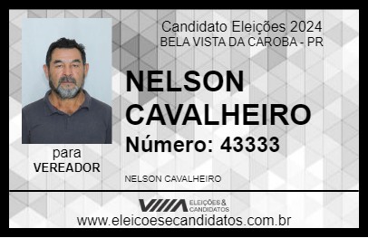 Candidato NELSON CAVALHEIRO 2024 - BELA VISTA DA CAROBA - Eleições