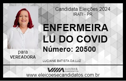 Candidato ENFERMEIRA LU DO COVID 2024 - IRATI - Eleições