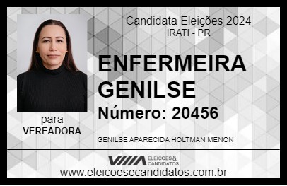 Candidato ENFERMEIRA GENILSE 2024 - IRATI - Eleições