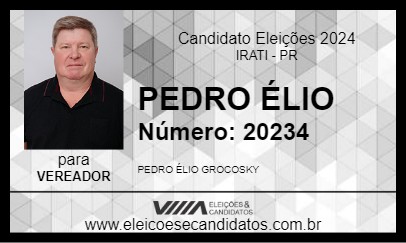 Candidato PEDRO ÉLIO 2024 - IRATI - Eleições