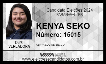 Candidato KENYA SEKO 2024 - PARANAVAÍ - Eleições