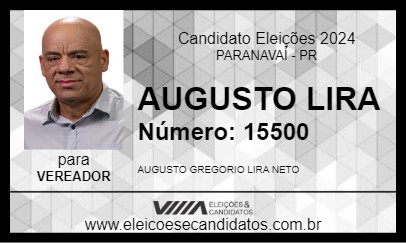 Candidato AUGUSTO LIRA 2024 - PARANAVAÍ - Eleições