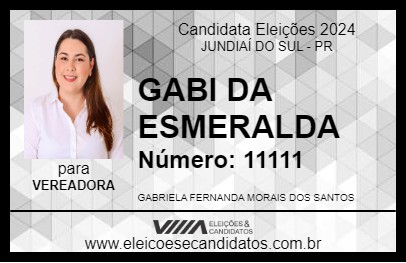 Candidato GABI DA ESMERALDA 2024 - JUNDIAÍ DO SUL - Eleições