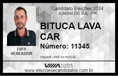 Candidato BITUCA LAVA CAR 2024 - JUNDIAÍ DO SUL - Eleições