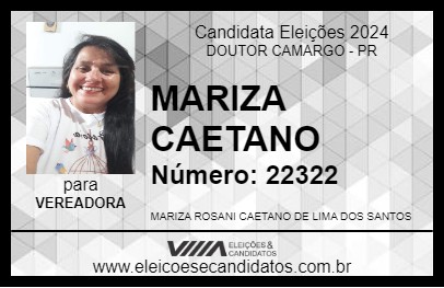 Candidato MARIZA CAETANO 2024 - DOUTOR CAMARGO - Eleições