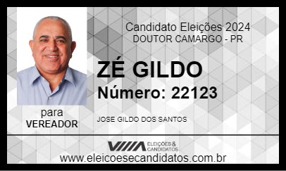 Candidato ZÉ GILDO 2024 - DOUTOR CAMARGO - Eleições