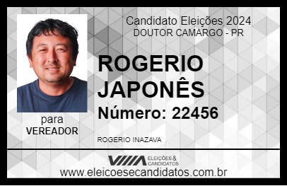 Candidato ROGERIO JAPONÊS 2024 - DOUTOR CAMARGO - Eleições