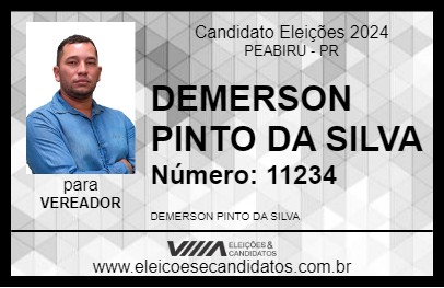 Candidato DEMERSON PINTO DA SILVA 2024 - PEABIRU - Eleições