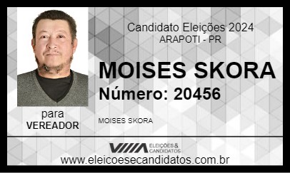 Candidato MOISES SKORA 2024 - ARAPOTI - Eleições