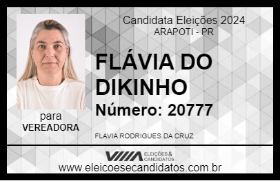 Candidato FLÁVIA DO DIKINHO 2024 - ARAPOTI - Eleições